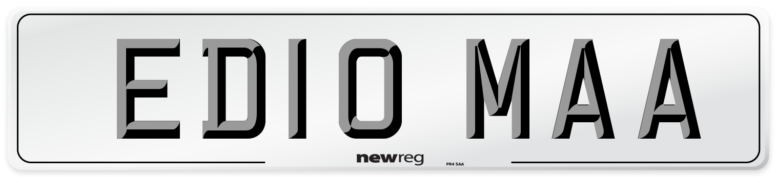 ED10 MAA Number Plate from New Reg